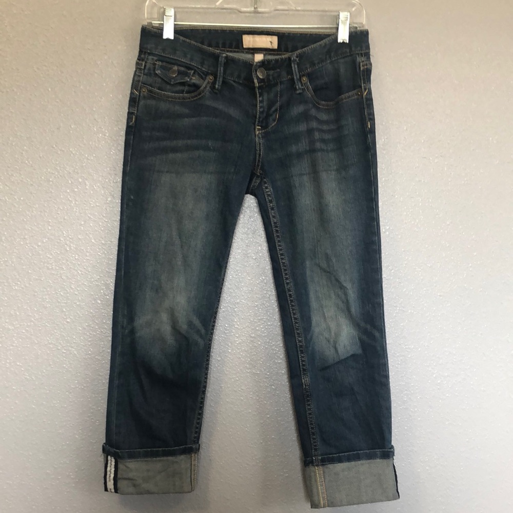 Banana Republic capris woman’s 1 / 25 dark blue denim jean jeans rolled cuff EUC